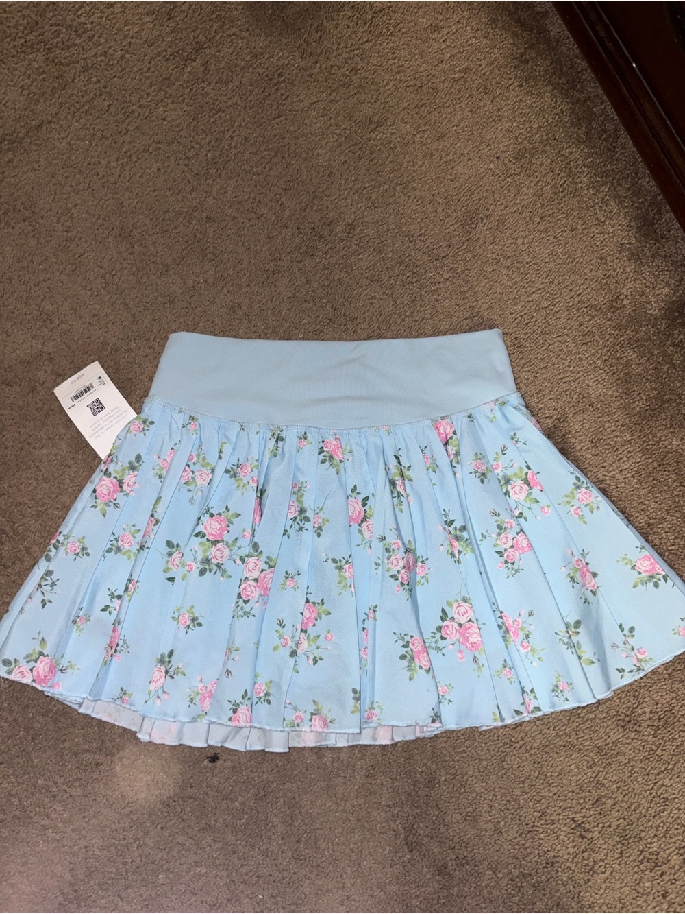 Altard State Floral Pleated Light Blue Skirt - Picture 3 of 3